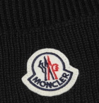 Moncler - Logo-Appliquéd Ribbed Wool Beanie - Black