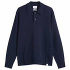 Norse Projects Men's Standard Merino Lambswool Polo in Dark Navy
