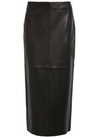 Nour Hammour Selly Suede Midi Skirt Black