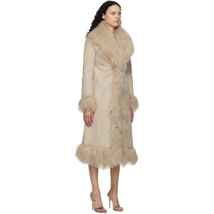 Saks Potts Beige Shearling Bonnie Coat Saks Potts Saks Potts Beige Shearling Bonnie Coat Saks Potts