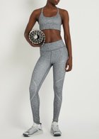 Adidas X Stella Mccartney Printed Stretch-jersey Training bra Grey