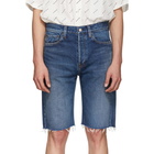 Balenciaga Blue Japanese Denim Shorts