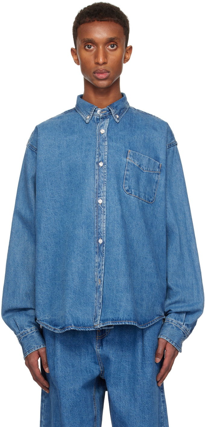 The Frankie Shop Blue Sinclair Denim Shirt