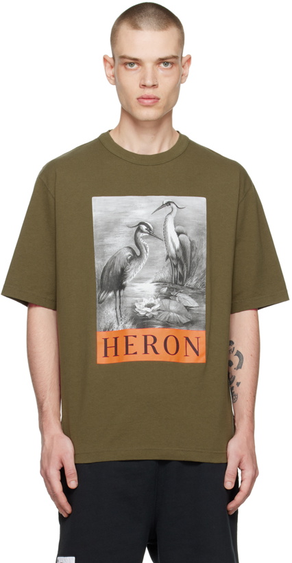 Photo: Heron Preston Khaki 'Heron' T-Shirt