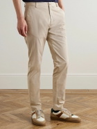 Sunspel - Straight-Leg Garment-Dyed Cotton-Blend Twill Chinos - Neutrals