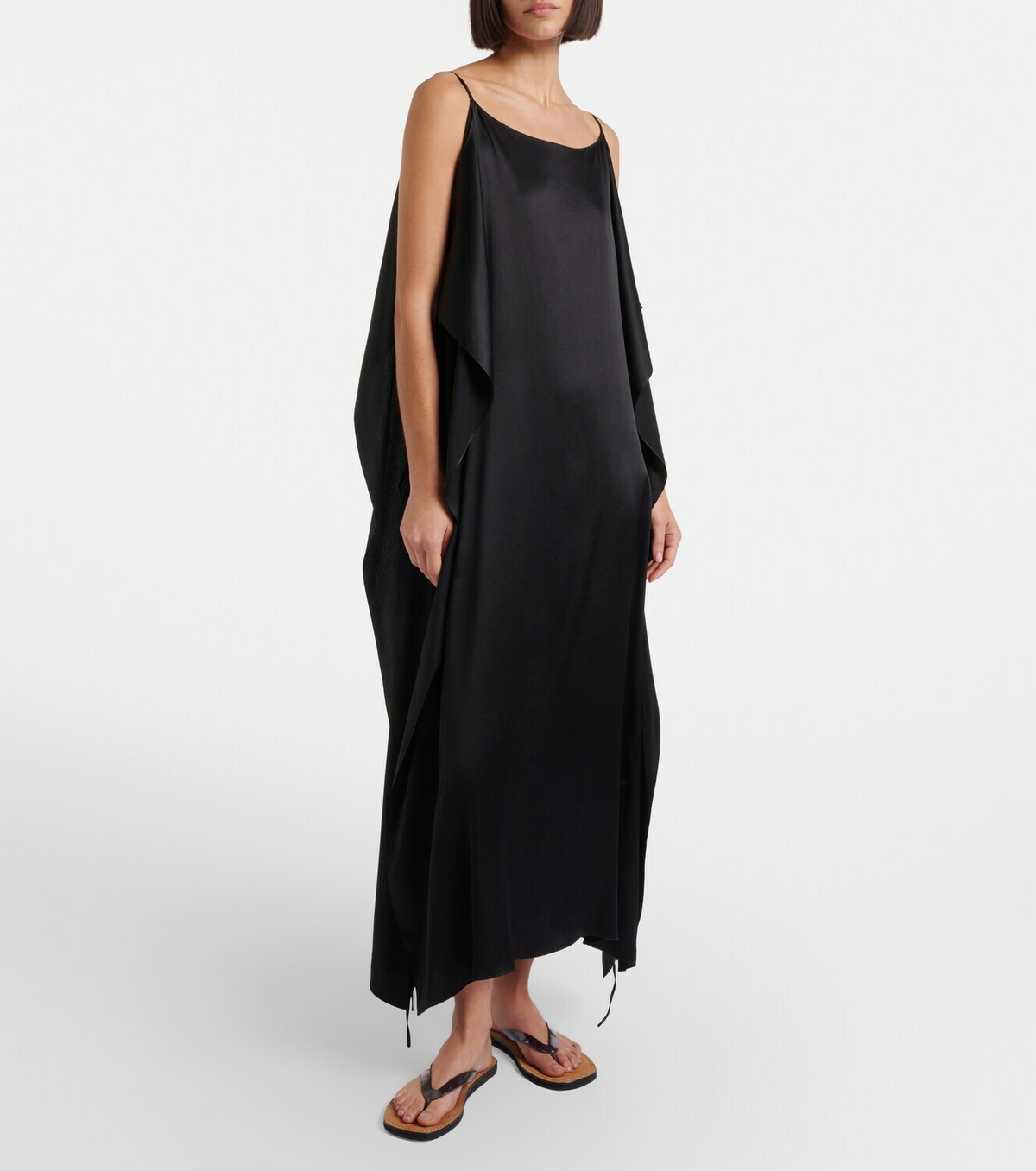 The Row Kylo ruffled silk midi dress