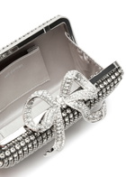 Self-portrait Crystal-embellished Satin box Clutch - Silver - One Size