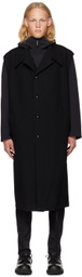 Y's Black Double Layered Coat