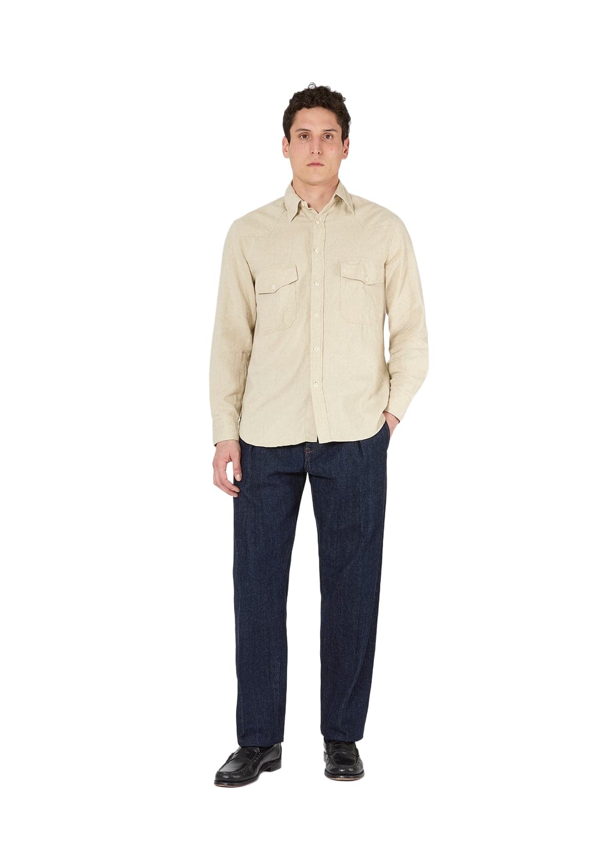 doppiaa Aantide Western Chambray Shirt