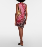 The Attico Printed silk minidress