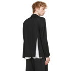 Sulvam Black and White Wool Layered Blazer