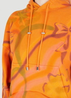 Round Hem Hooded Sweatshirt in Orange