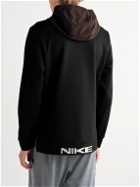 Nike Training - Colour-Block Shell-Trimmed Printed Dri-FIT Hoodie - Black