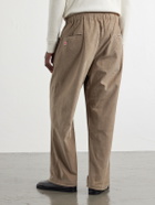 Kardo - Taka Straight-Leg Emrboidered Cotton-Corduroy Trousers - Neutrals
