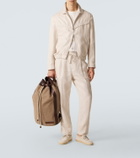 Brunello Cucinelli Leather-trimmed canvas backpack