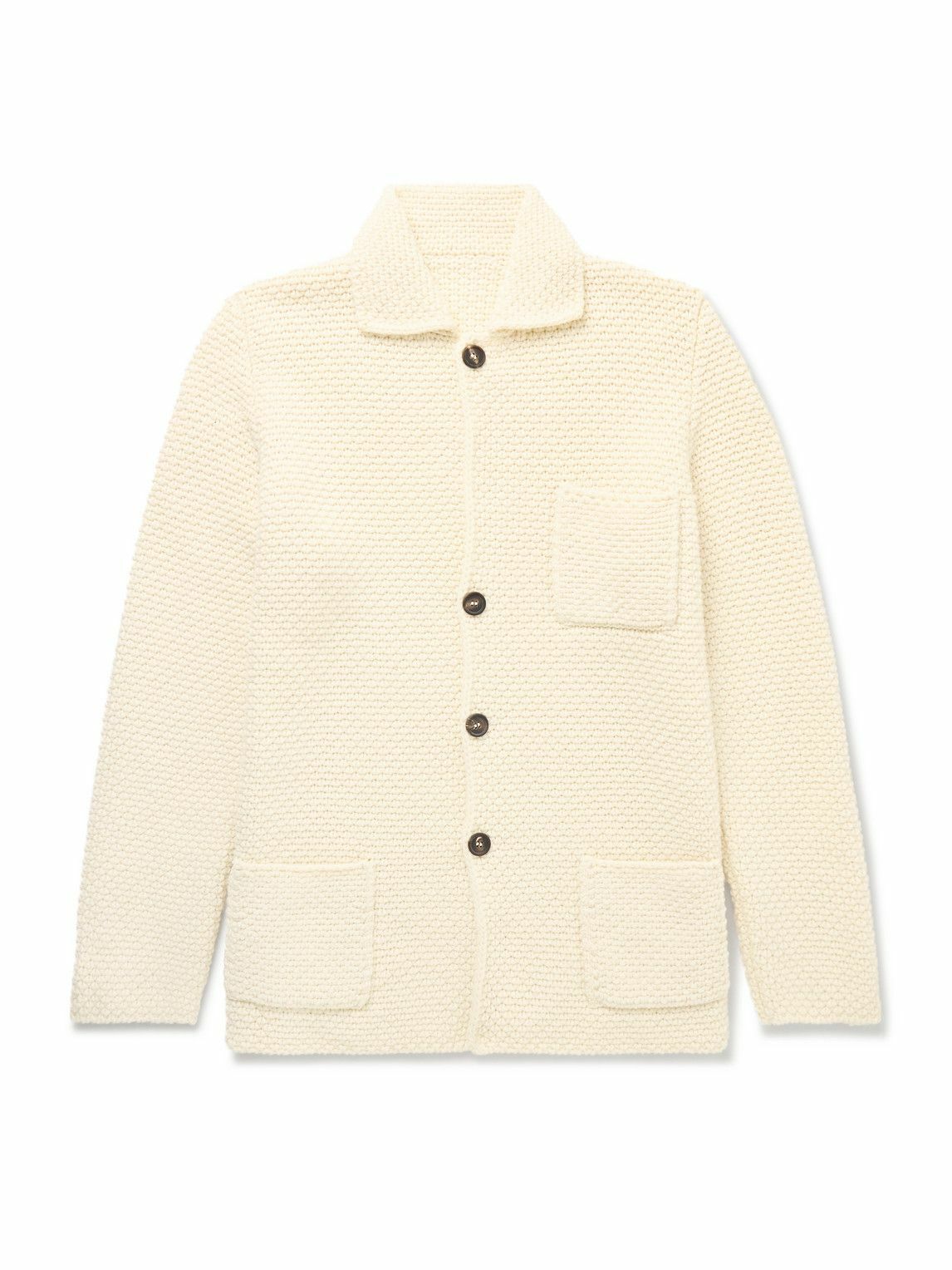 Anderson & Sheppard - Merino Wool and Cashmere-Blend Cardigan - Neutrals