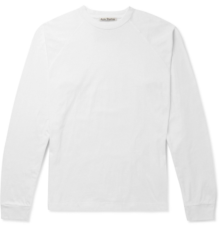 Photo: Acne Studios - Edward Logo-Appliquéd Cotton-Jersey T-Shirt - White