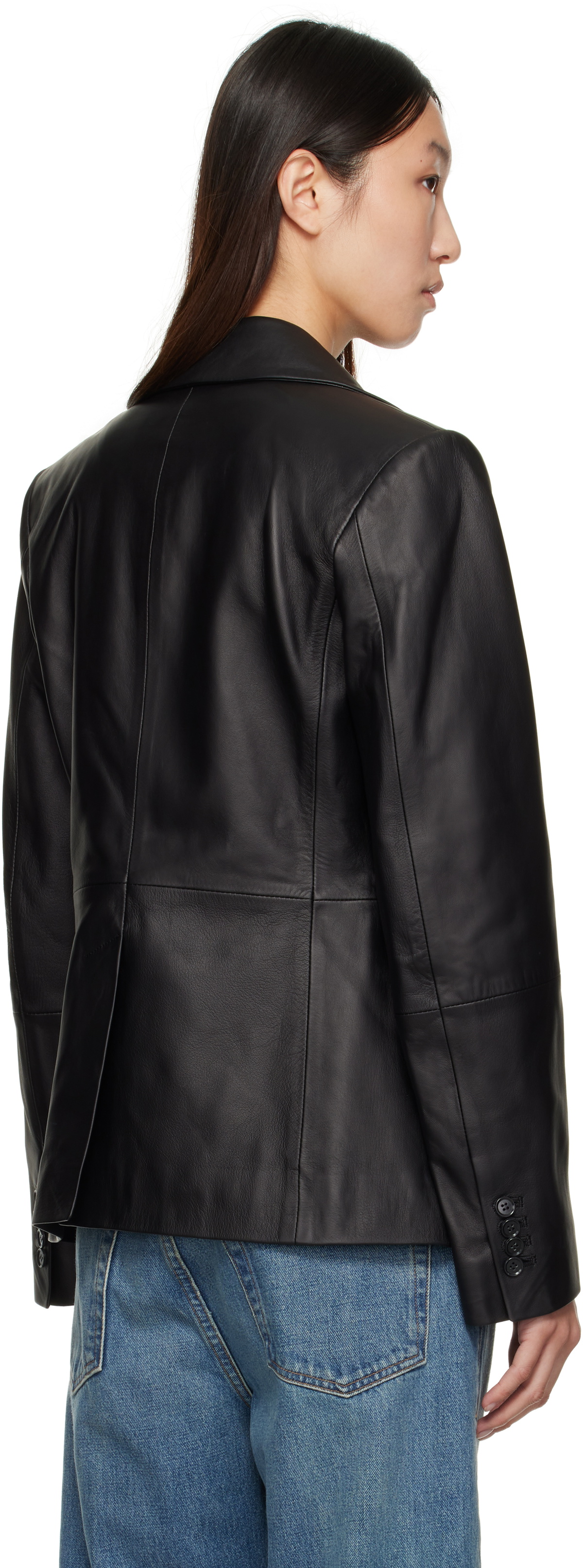 Loulou de Saison Black Aldo Leather Jacket