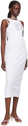 Blumarine White Graphic Midi Dress