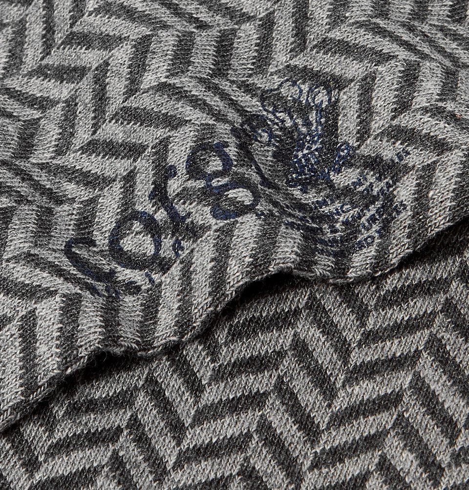 Kingsman - Herringbone Cotton-Blend Socks - Gray