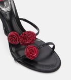 Rene Caovilla Cleo floral-appliqué satin sandals