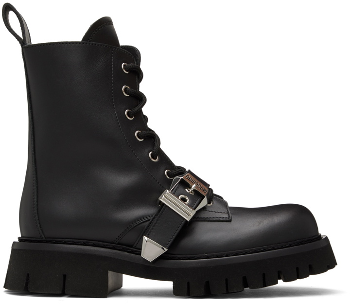 Photo: Moschino Black Buckle Boots