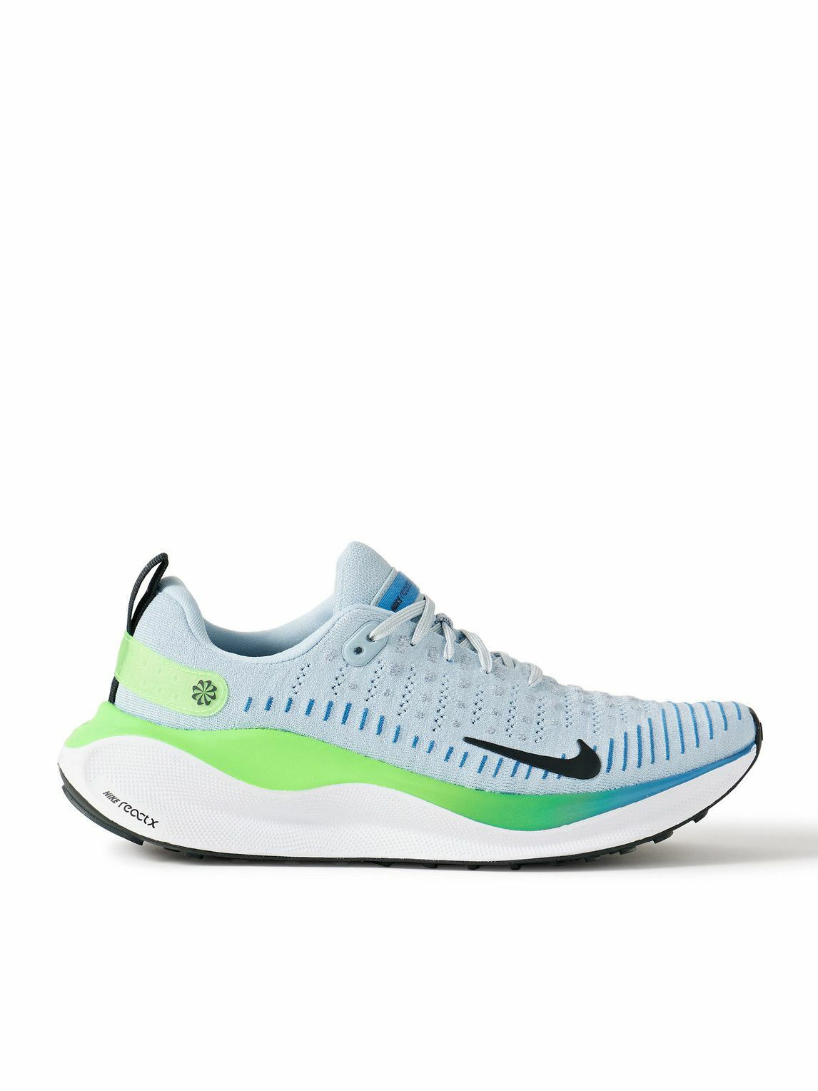 Photo: Nike Running - React Infinity Run 4 Rubber-Trimmed Flyknit Sneakers - Blue