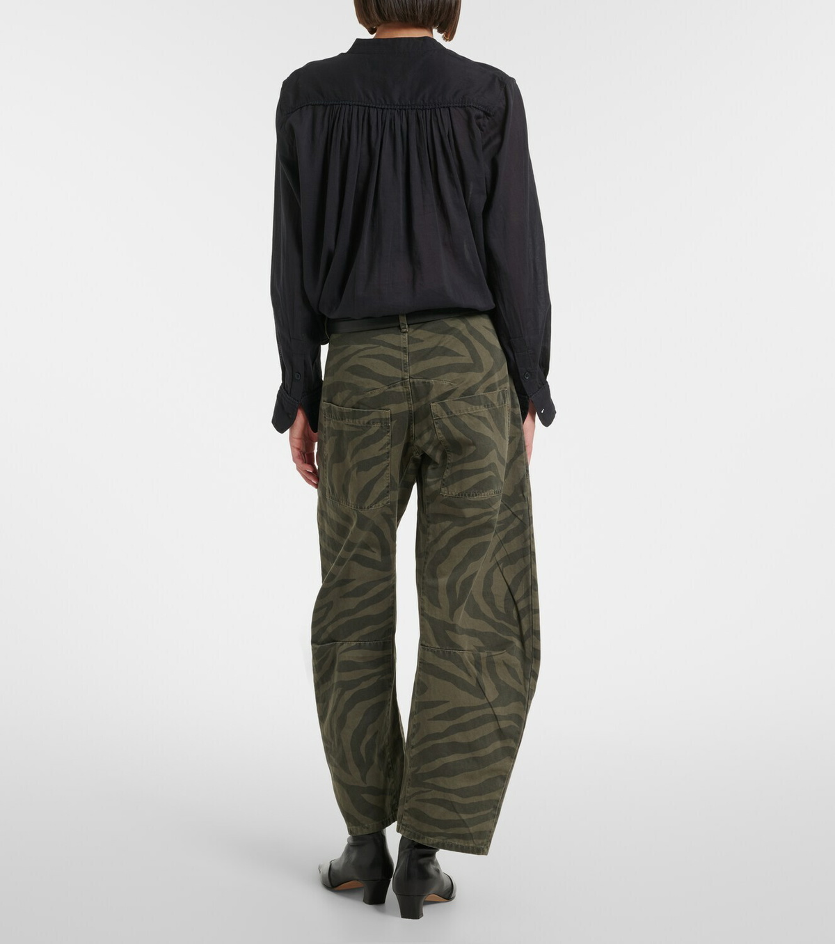 Nili Lotan Shon cropped barrel-leg jeans
