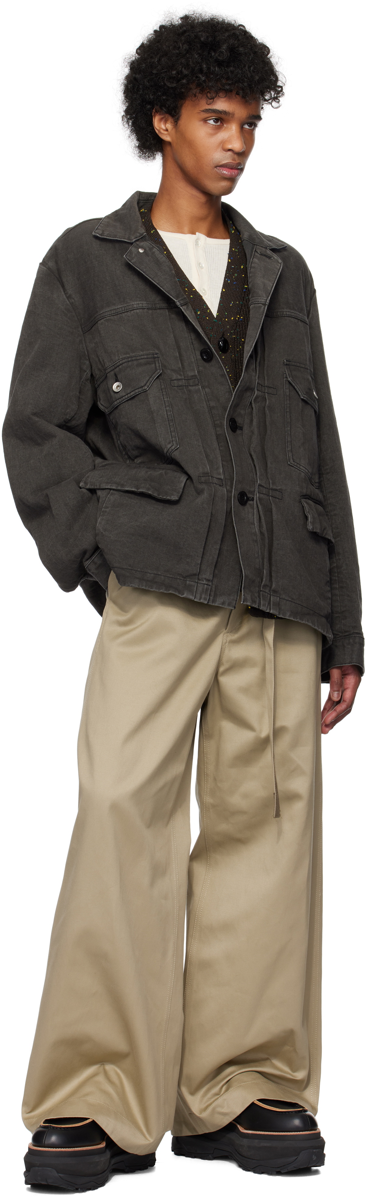ジャケット・アウター Sacai gray panel tailored jacket 22aw サカイ - sacai | Cotton Twill Jacket-Gray-4の通販 | RESTIR