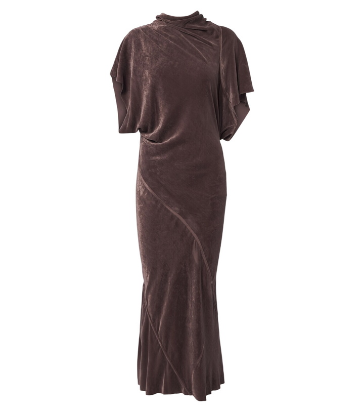 Photo: Rick Owens Seb draped velvet midi dress