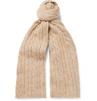 Loro Piana - Cable-Knit Mélange Cashmere Scarf - Brown