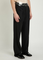 Maison Margiela Tape-effect Straight-leg Wool Trousers Black