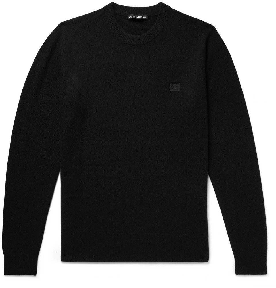 Acne Studios - Nalon Logo-Appliquéd Wool Sweater - Black Acne Studios