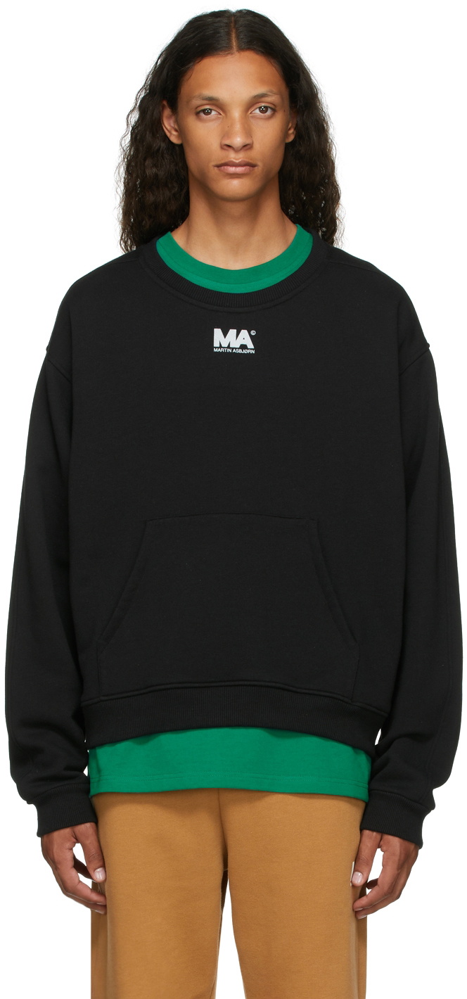 M.A. Martin Asbjørn Black Crewneck 'MA' Sweatshirt