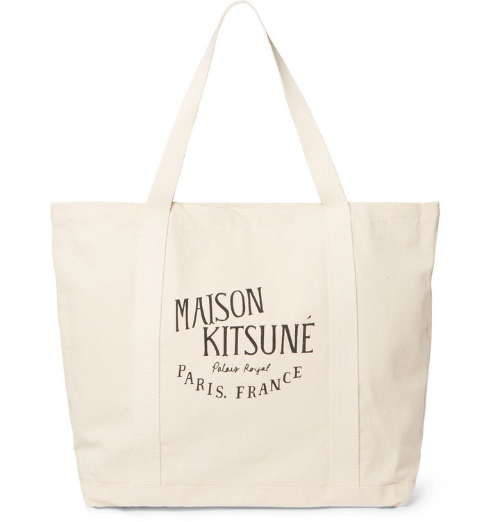 Photo: Maison Kitsuné - Printed Cotton-Canvas Tote Bag - Neutral