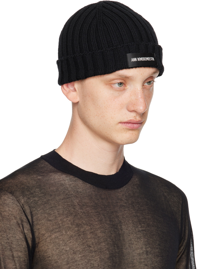 Ann Demeulemeester Black Hastert Beanie