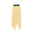 Loewe Pleated georgette asymmetric midi skirt