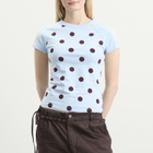 Adidas Women's Polka Dot Cali T-Shirt in Clear Sky
