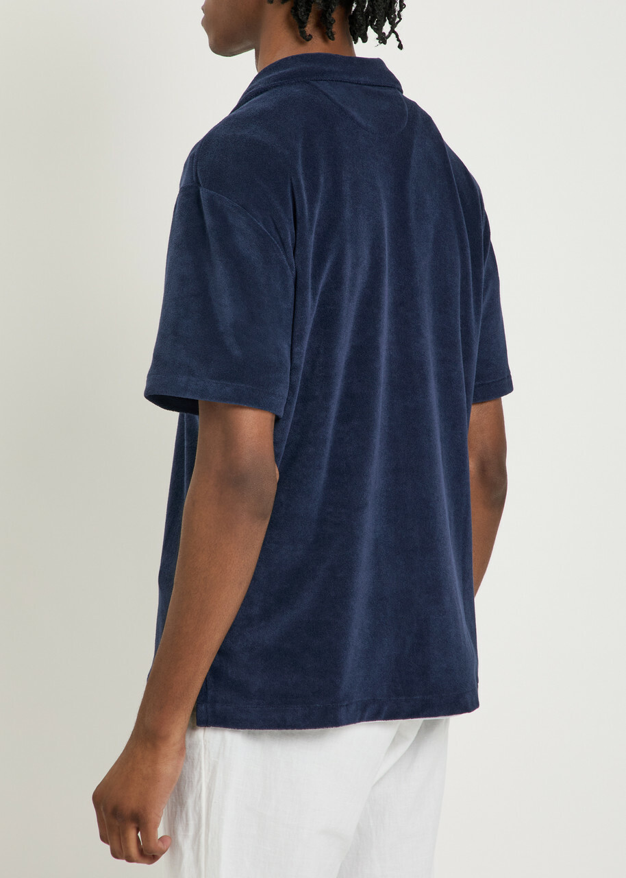 Polo Ralph Lauren Logo-embroidered Terry Shirt Navy Polo Ralph Lauren