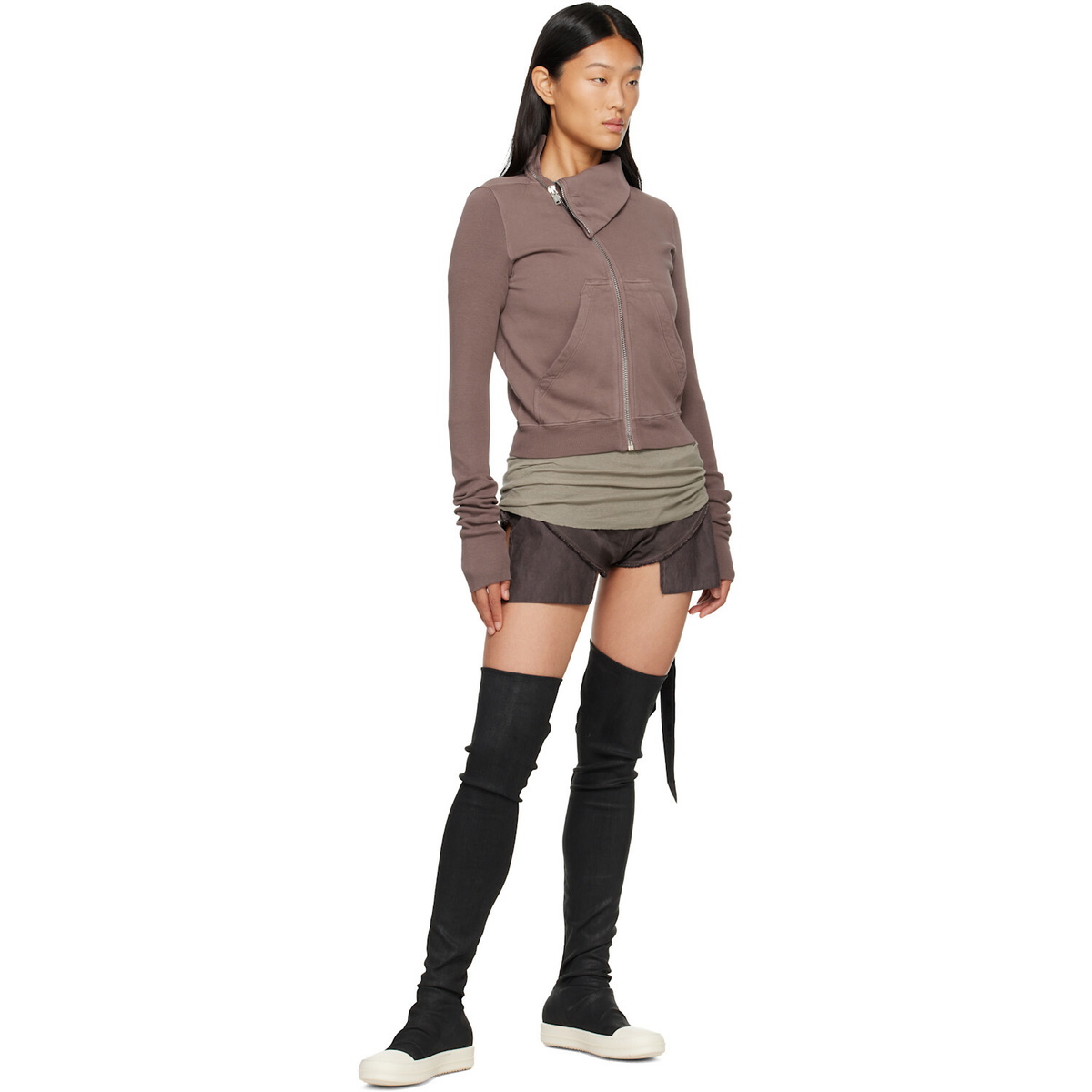 Rick Owens DRKSHDW Taupe Tower Mountain Sweat Jacket
