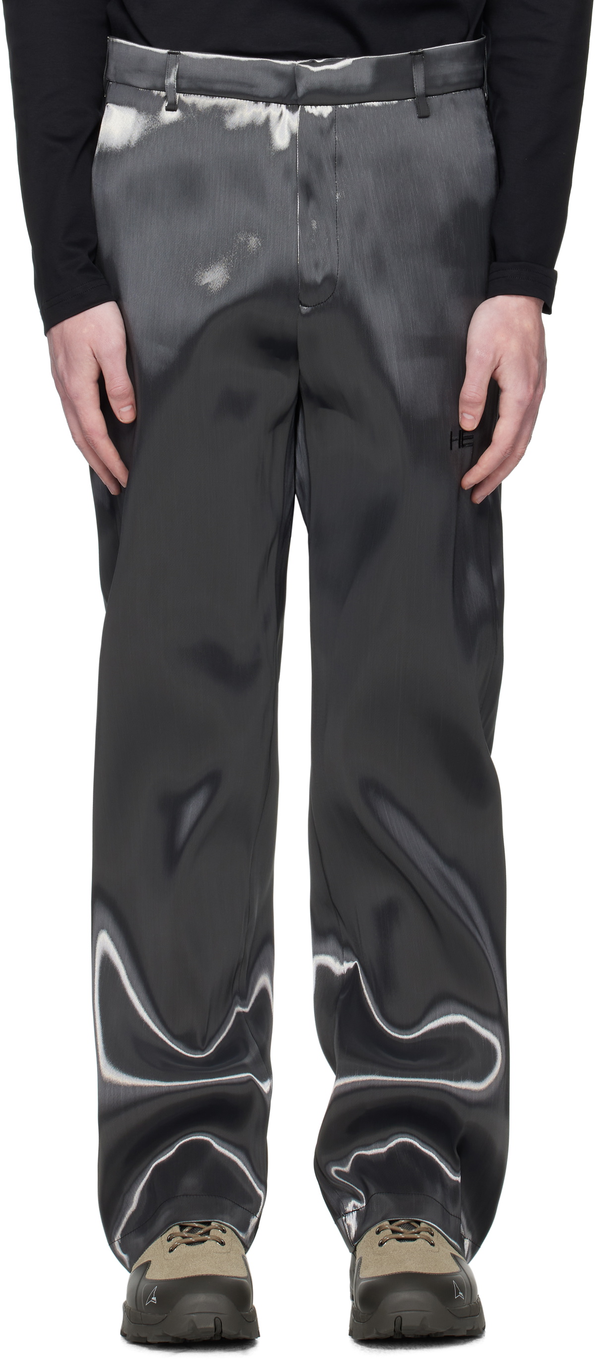 HELIOT EMIL Gray Liquid Metal Trousers