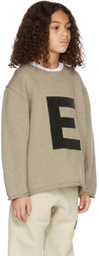 Essentials Kids Beige Big E Sweater