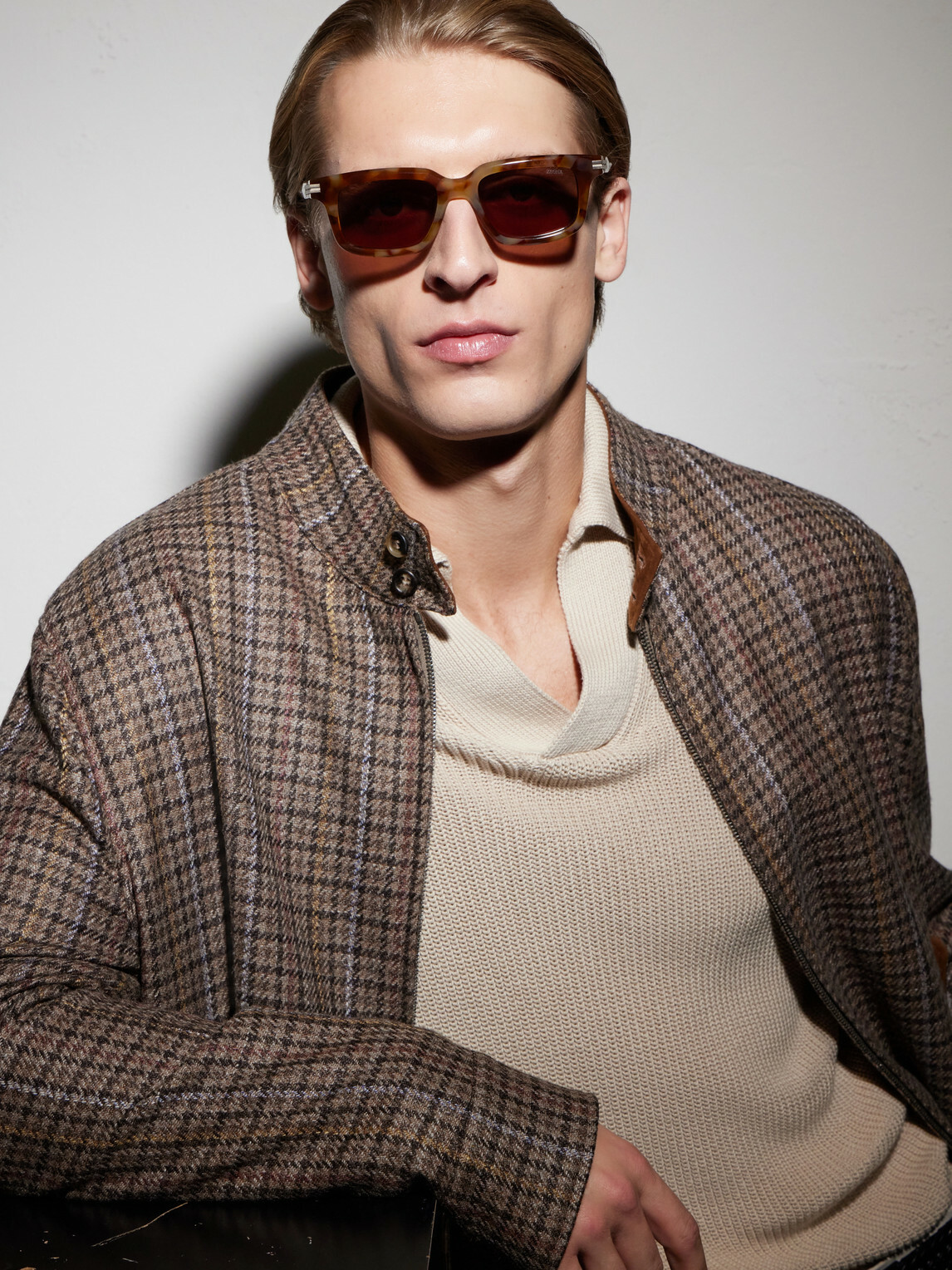 Zegna - Square-Frame Tortoiseshell Acetate Sunglasses - Brown