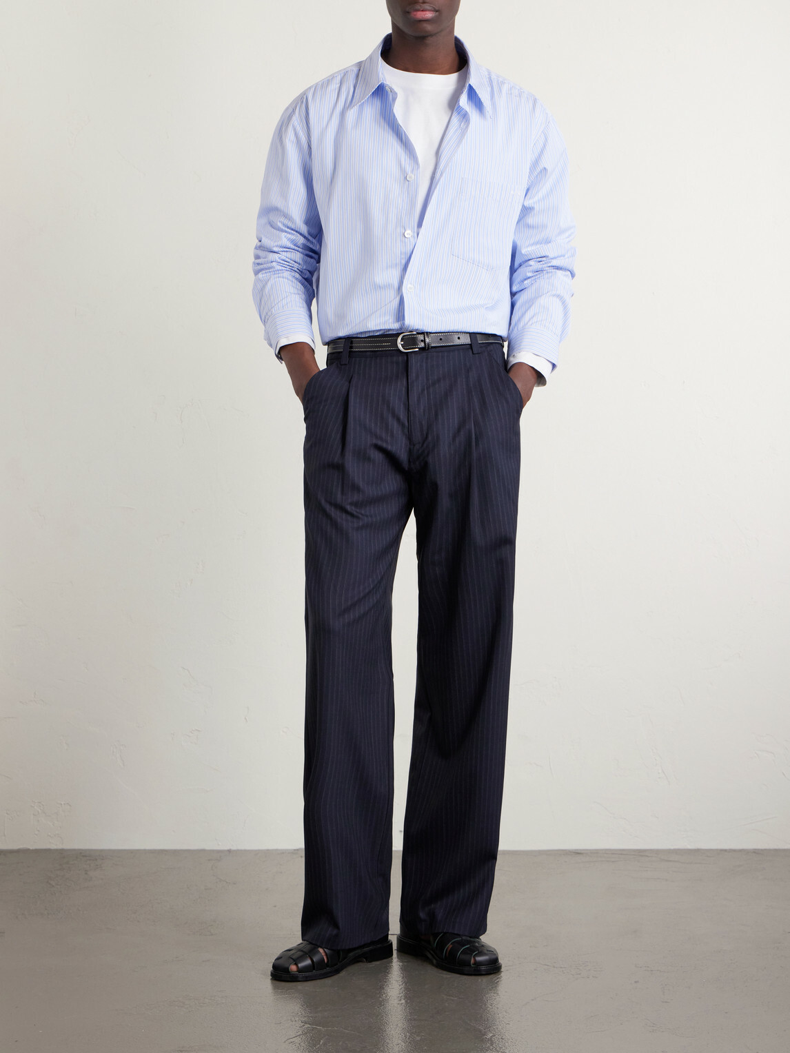 A.P.C. - Malaury Logo-Embroidered Striped Cotton-Poplin Shirt - Blue