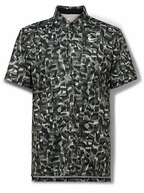 Photo: Nike Golf - Tour Printed Dri-FIT Golf Polo Shirt - Gray
