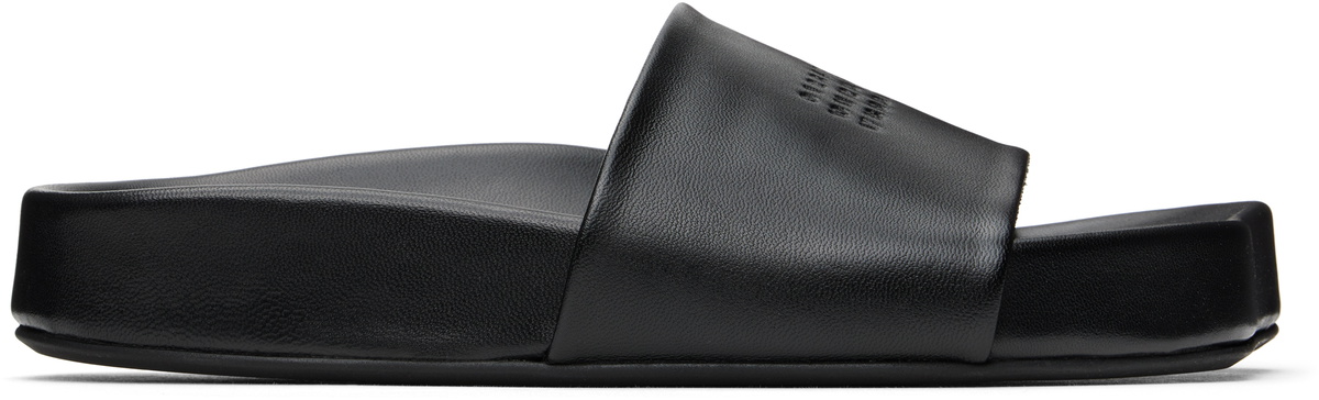 MM6 Maison Margiela Black & Gray Leather Sandals MM6 Maison