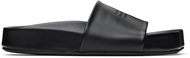 Photo: MM6 Maison Margiela Black Nappa Leather Sandals