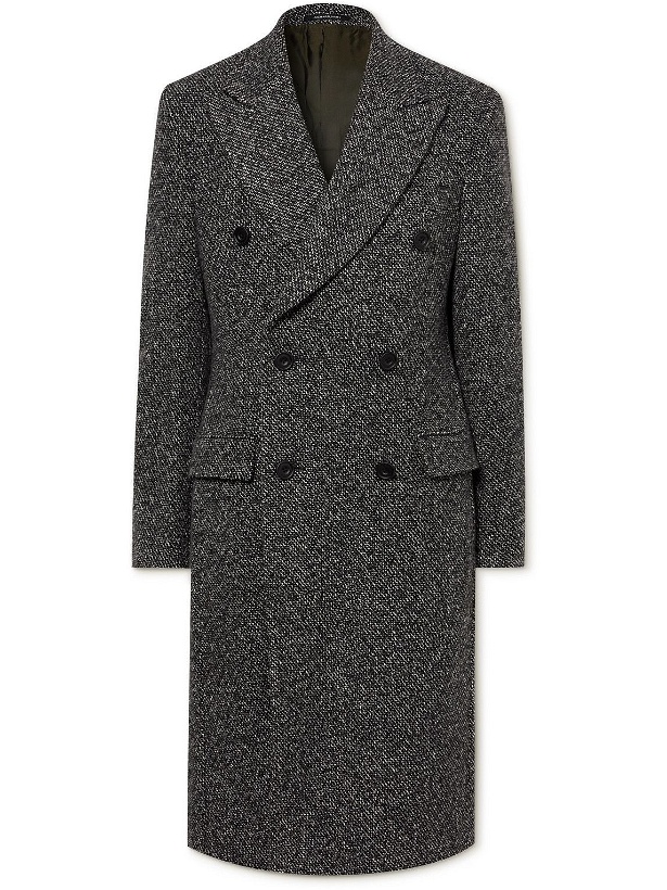 Photo: Richard James - Double-Breasted Wool-Blend Tweed Coat - Gray