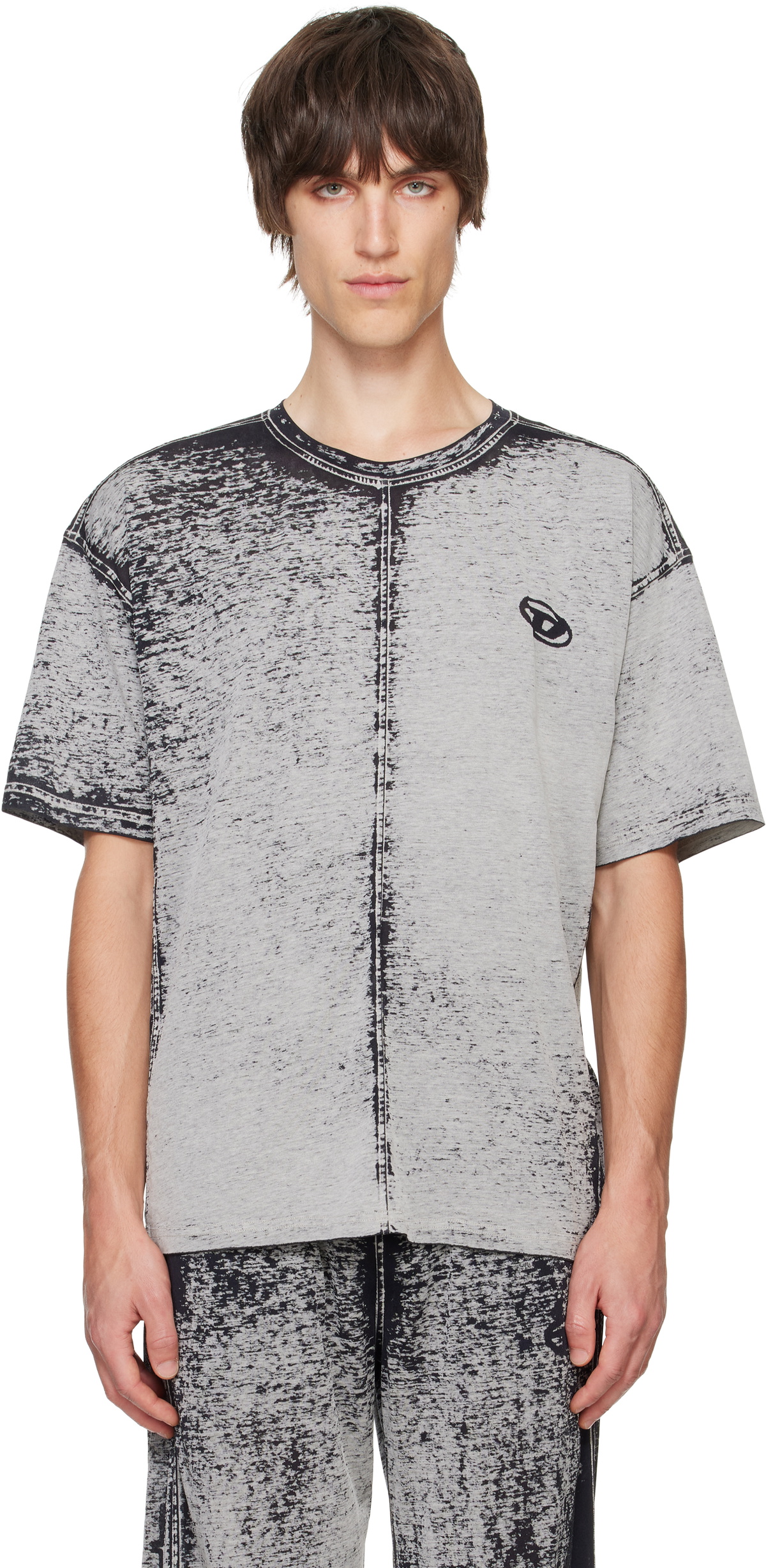 【DIESEL】T-Boxt-Dev Diesel Gray T-Boxt-Dev Relaxed Fit T-shirt Diesel