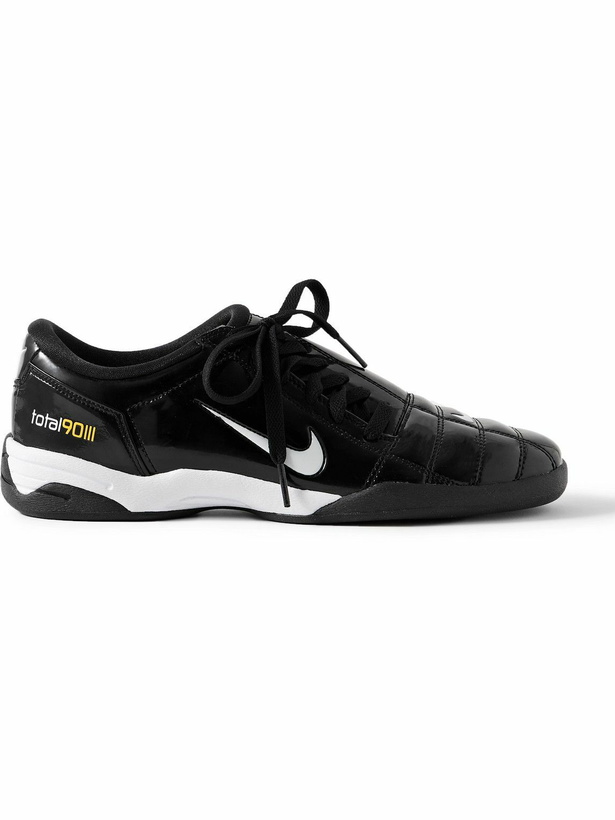 Photo: Nike - Total 90 Metallic Patent-Leather Sneakers - Black